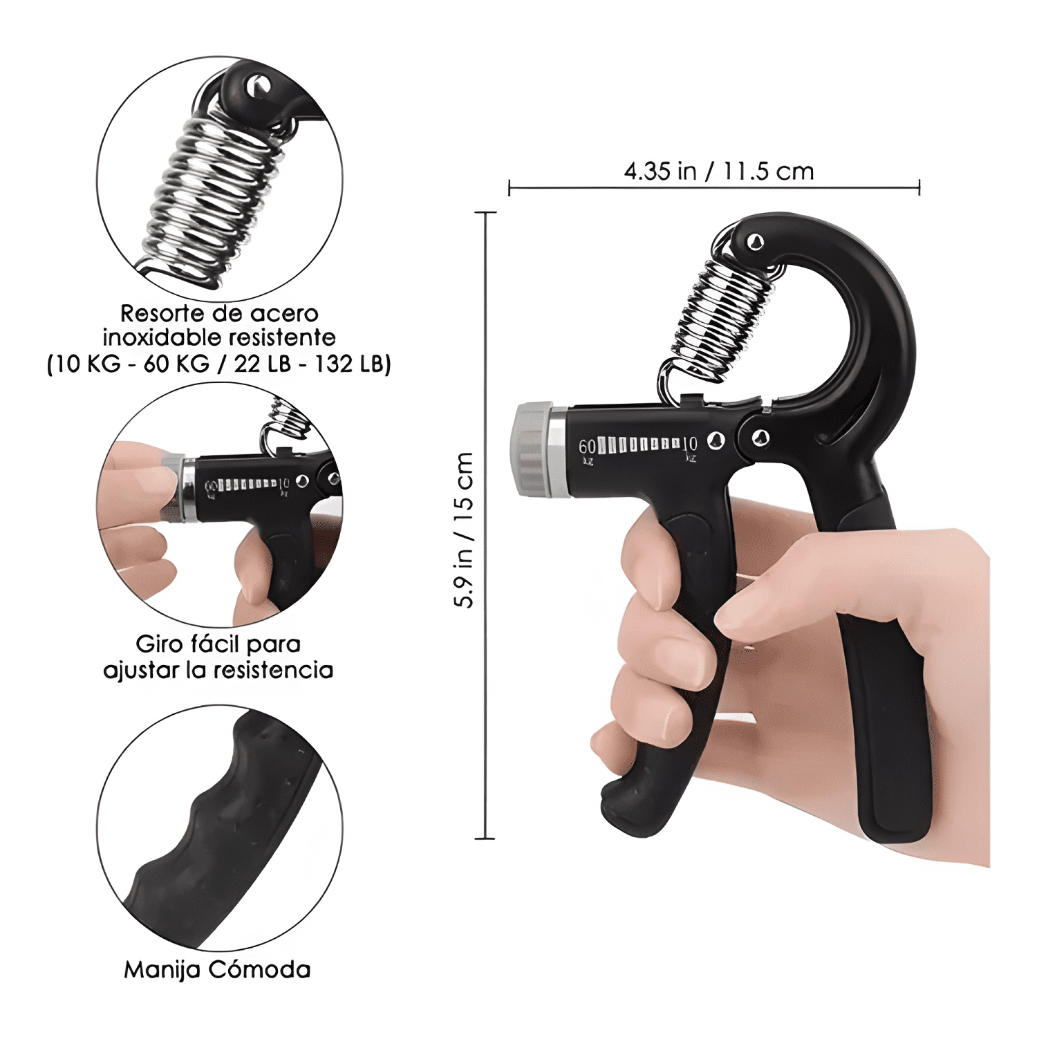 Hand grip set ejercitadores mano muñeca antebrazo #7-3