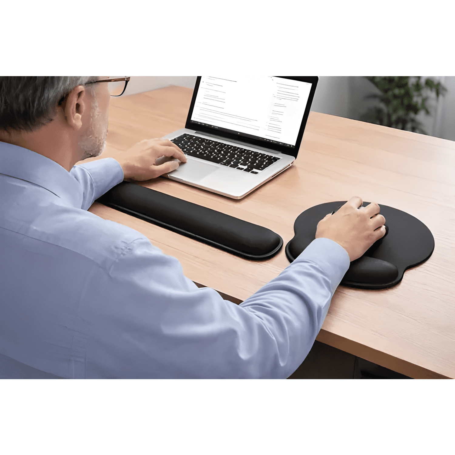 Reposa Muñecas para Teclado + Mouse Pad con Apoya Muñeca Ult-2