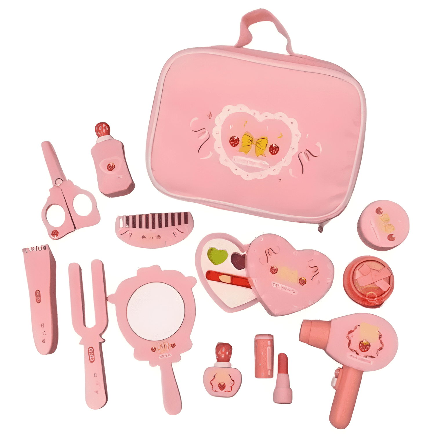 Set de maquillaje cosmetiquero de madera para niñas-0