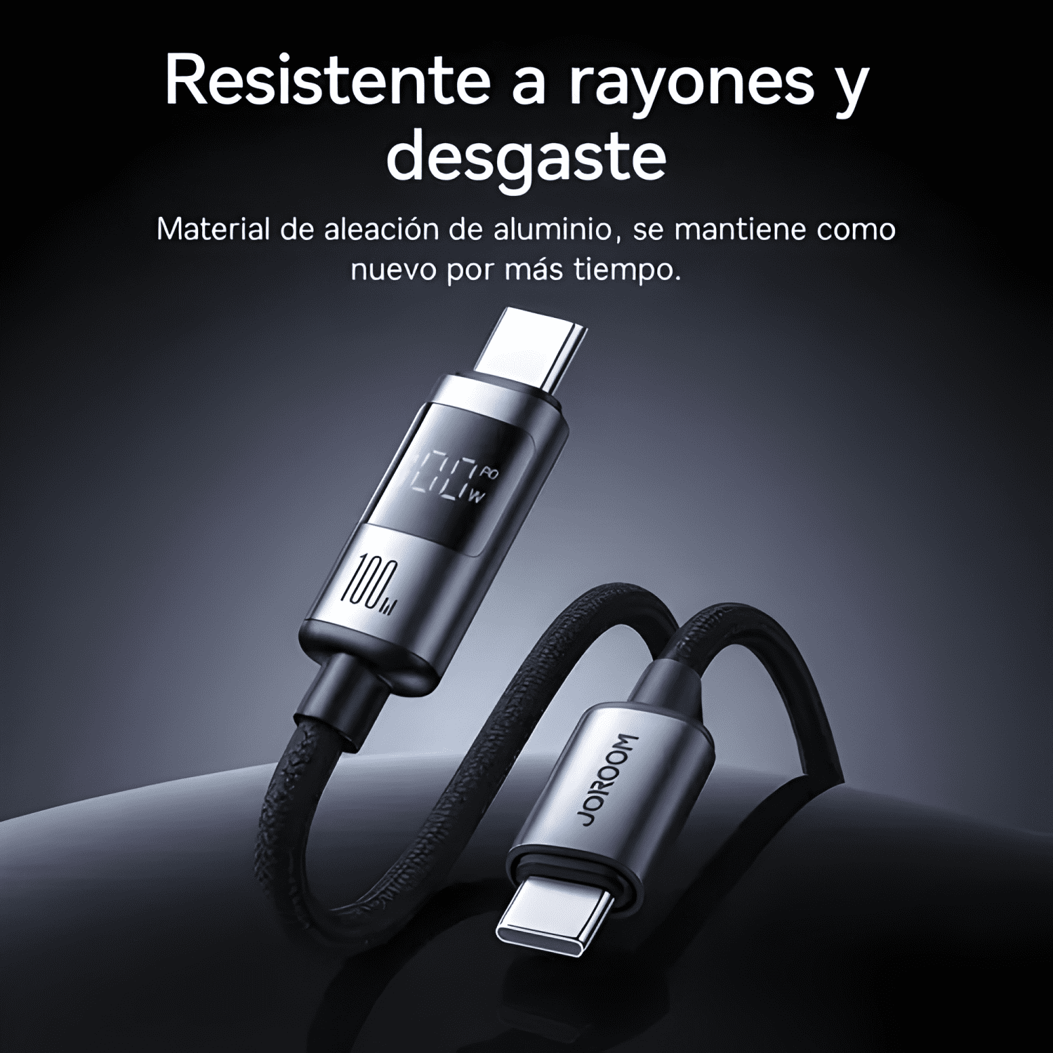 Cable joyroom USB tipo c 100w carga rápida pantalla LED #2-4