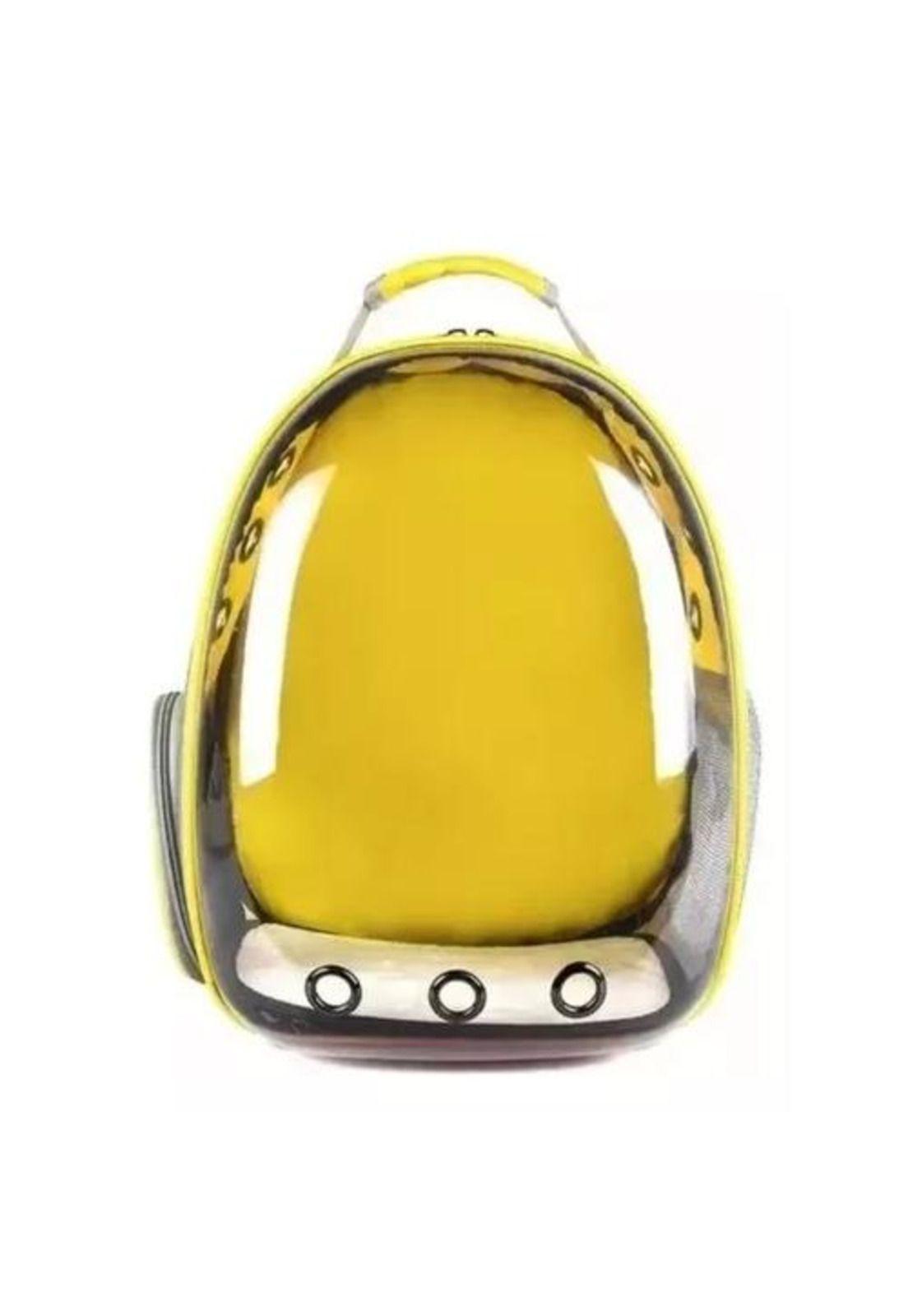 Bolso canil gato mochila transportadora para mascotas perros amarillo-3