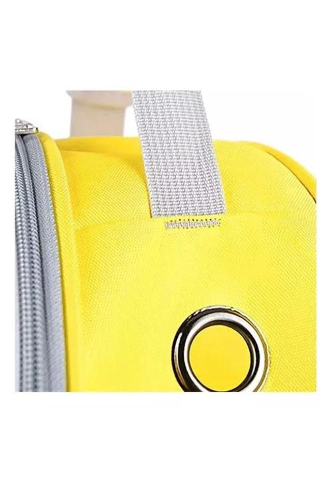 Bolso canil gato mochila transportadora para mascotas perros amarillo-5