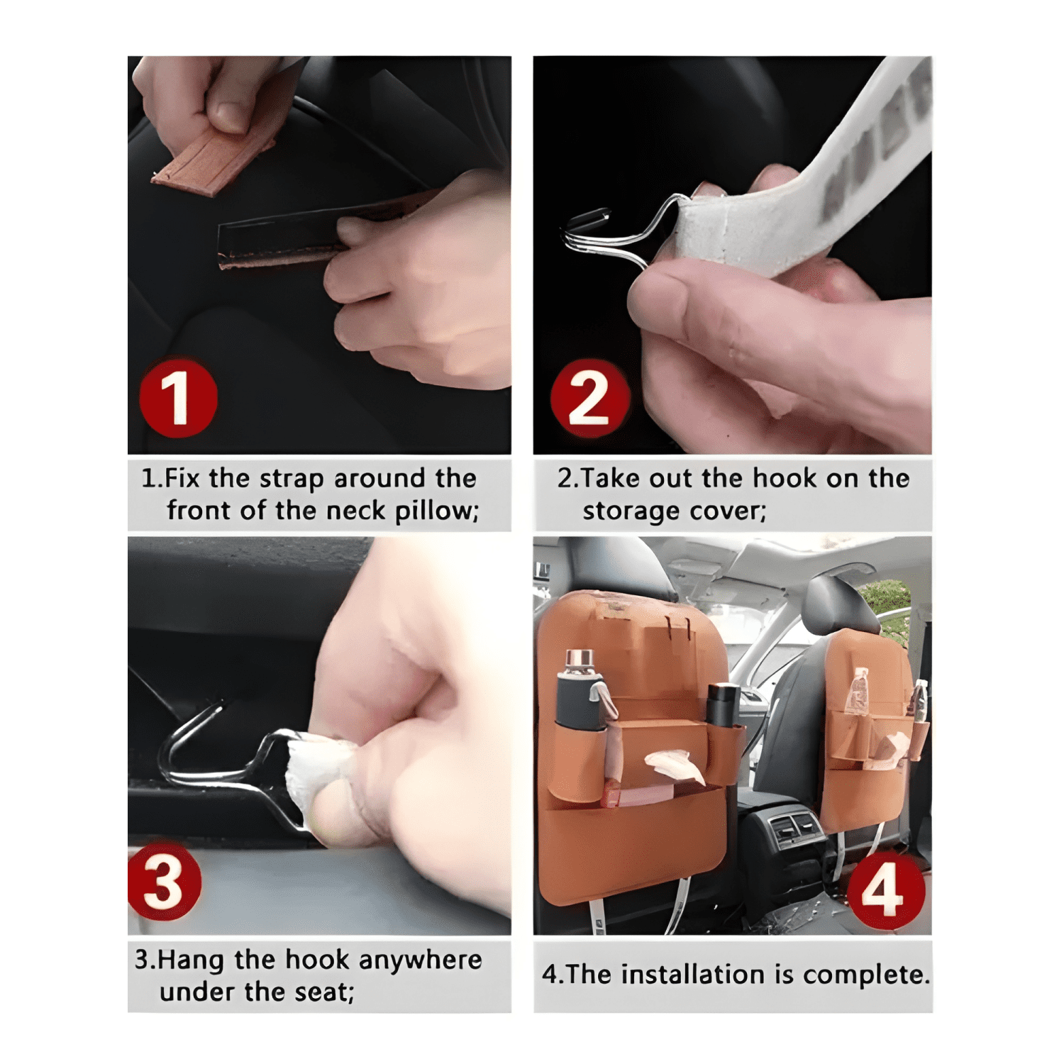 Bolso Organizador Para Respaldo Asiento Trasero De Auto #765-4