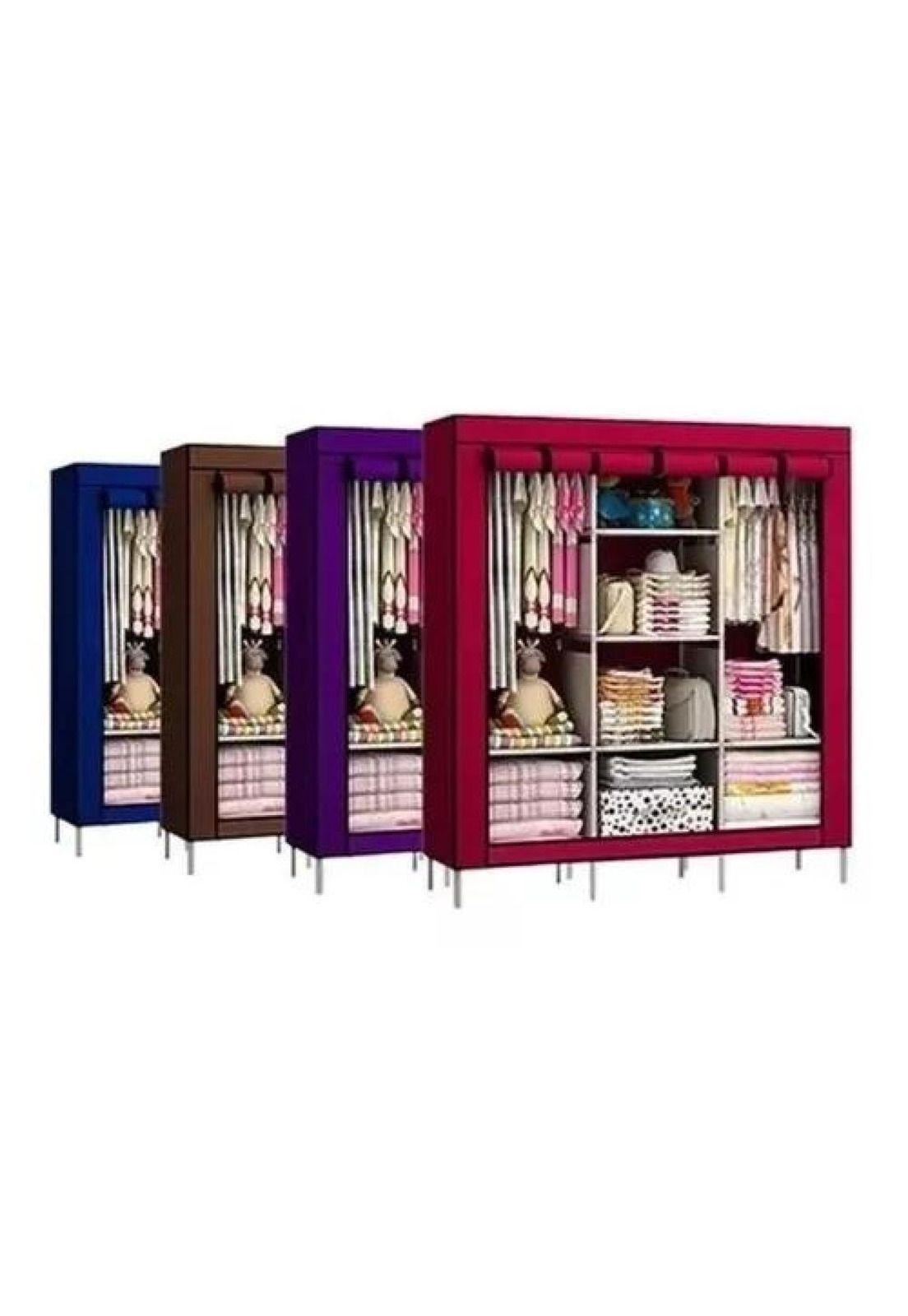 Closet organizador de ropa armable de tela roja-2