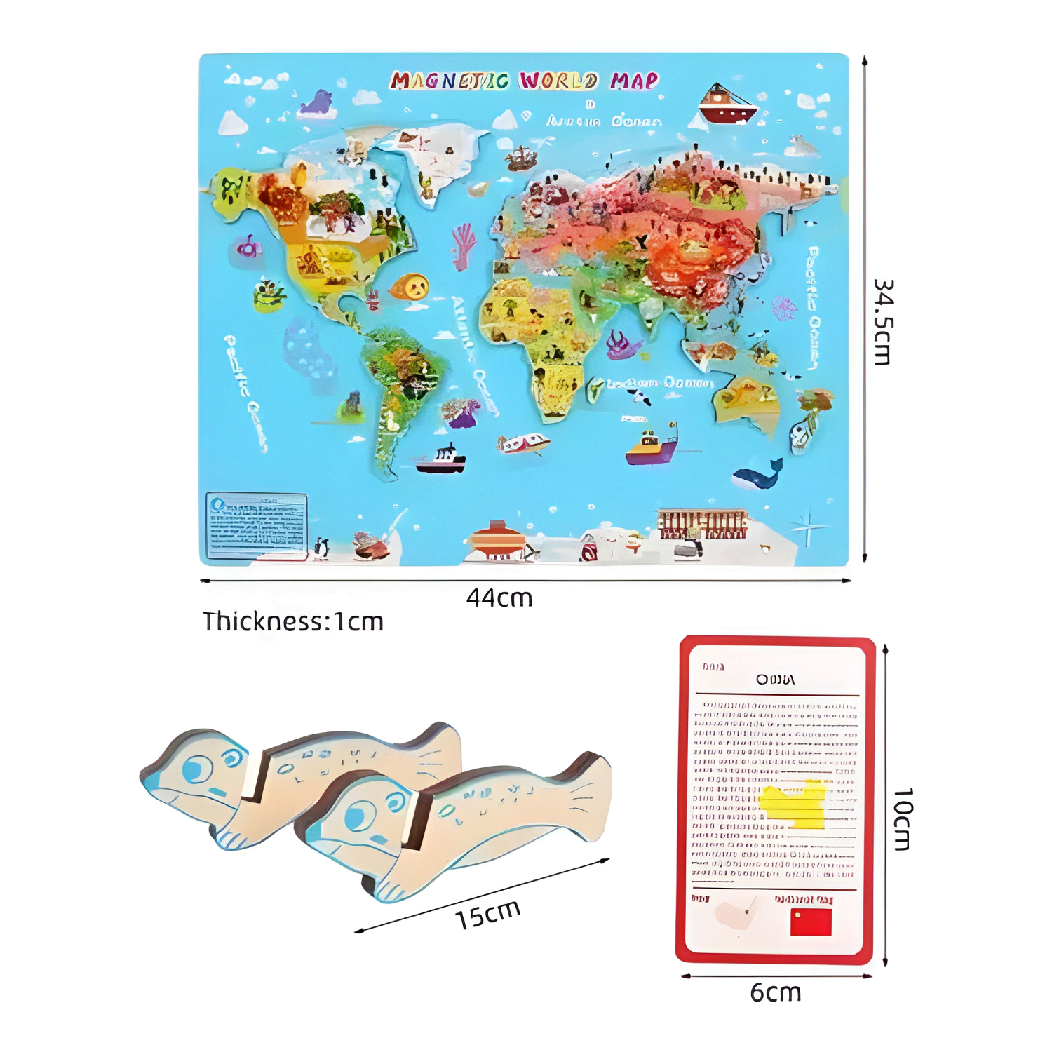 Mapa mundial ingles juego juguete didáctico magnético #2-4