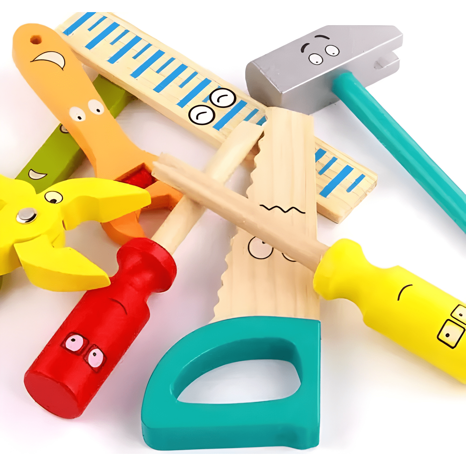 Caja de herramientas de madera juguete Montessori niños-4
