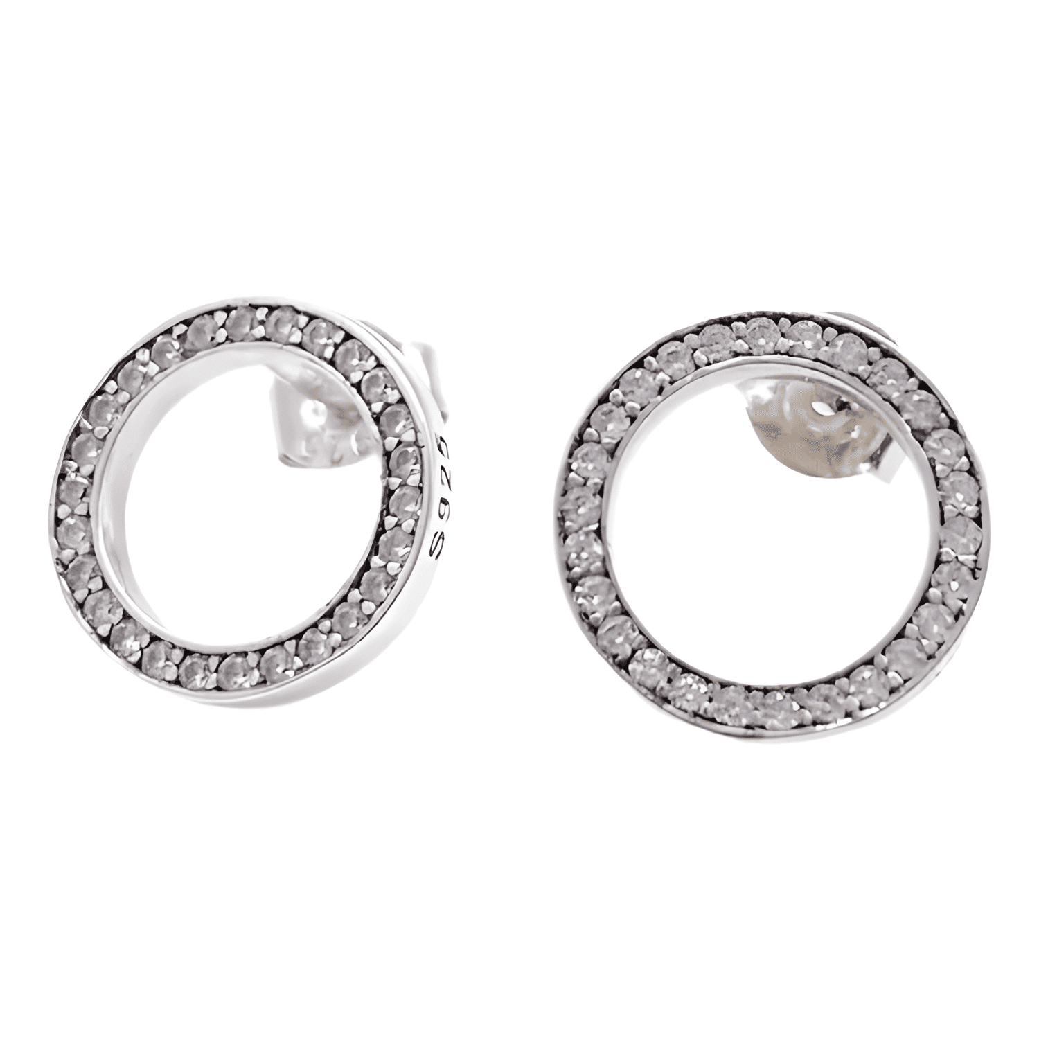 Aros Circulos, Plata 925, Cz; Joyería Fina, Regalo De Mujer-0