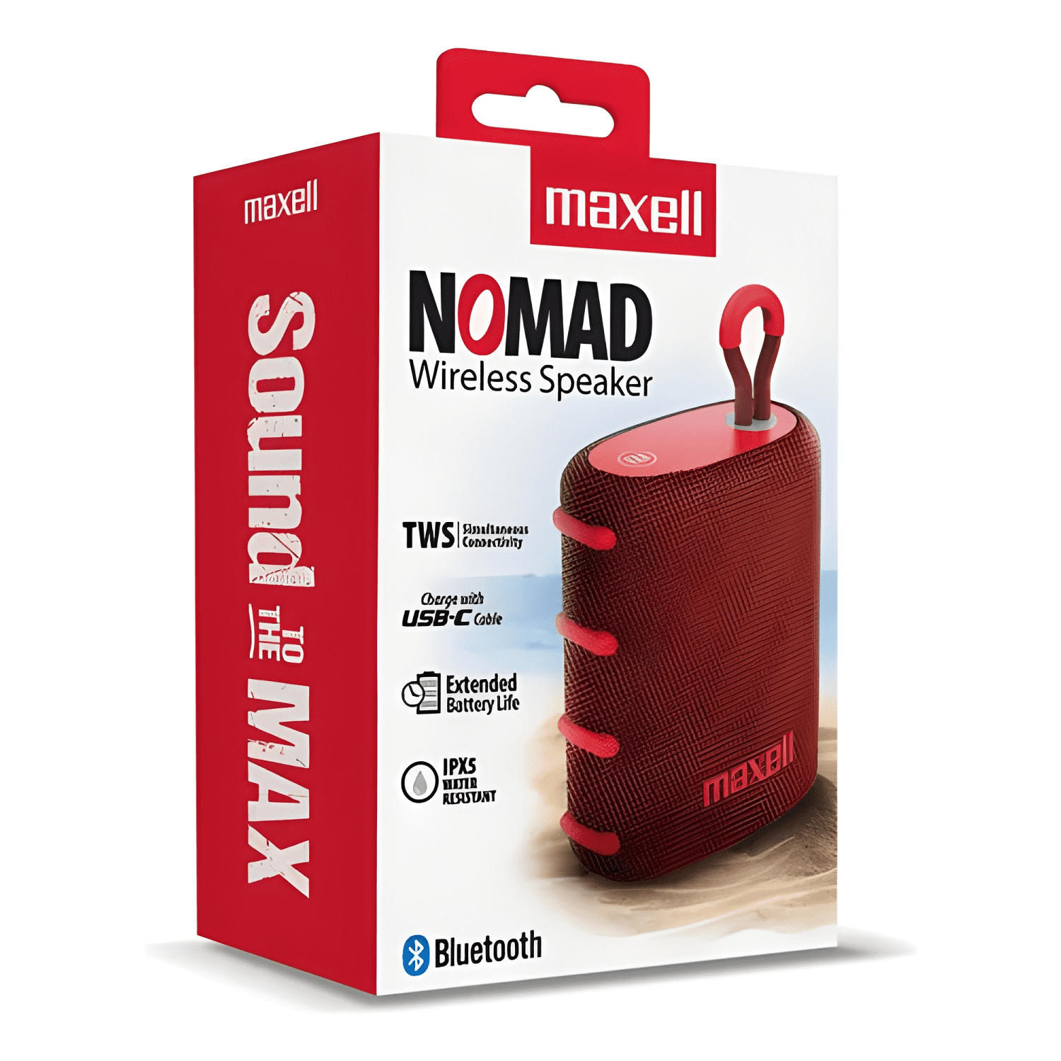 Parlante bluetooth portátil nomad tws 15 hr ipx5 Rojo-1