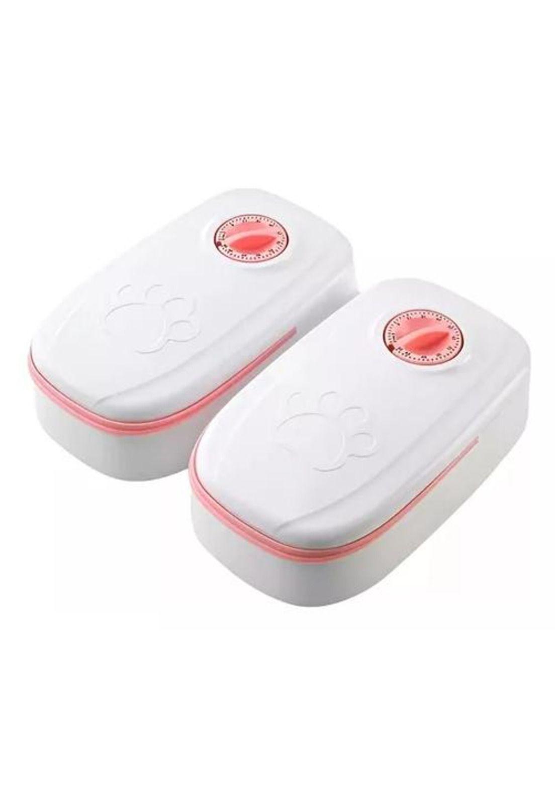 Dispensador automático de comida Roro, comedero doble, rosa-5
