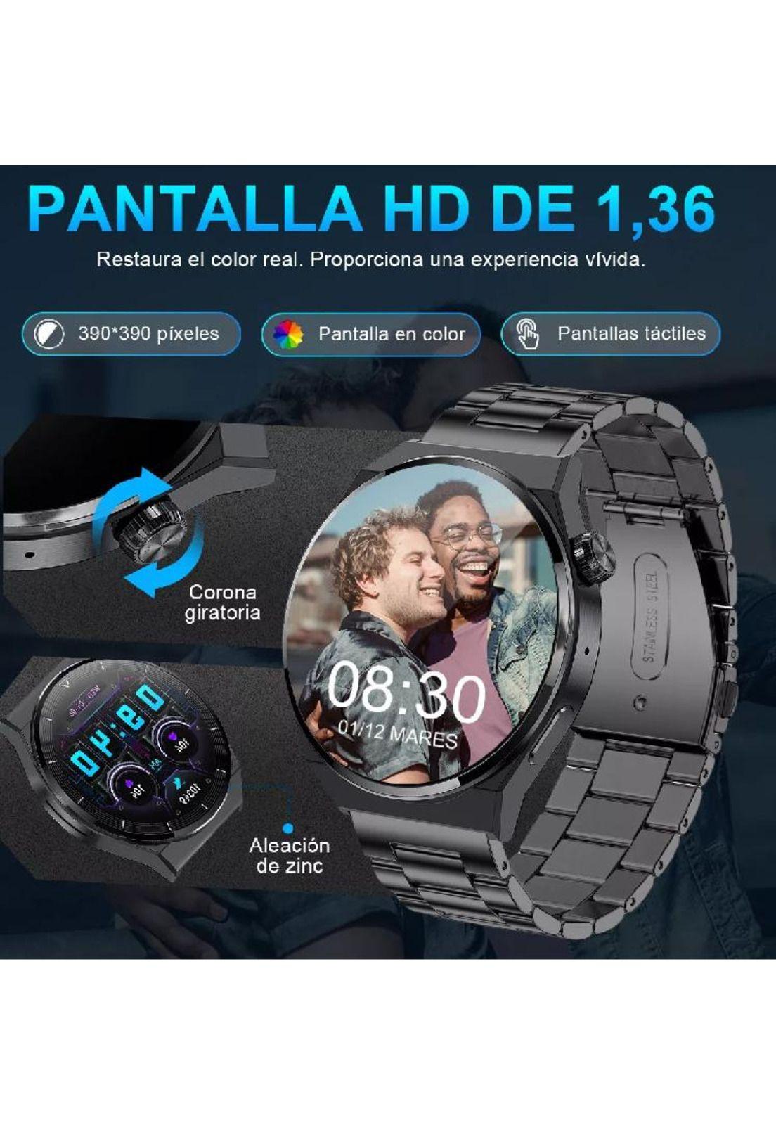 Reloj inteligente bluetooth llamada smartwatch color negro-5