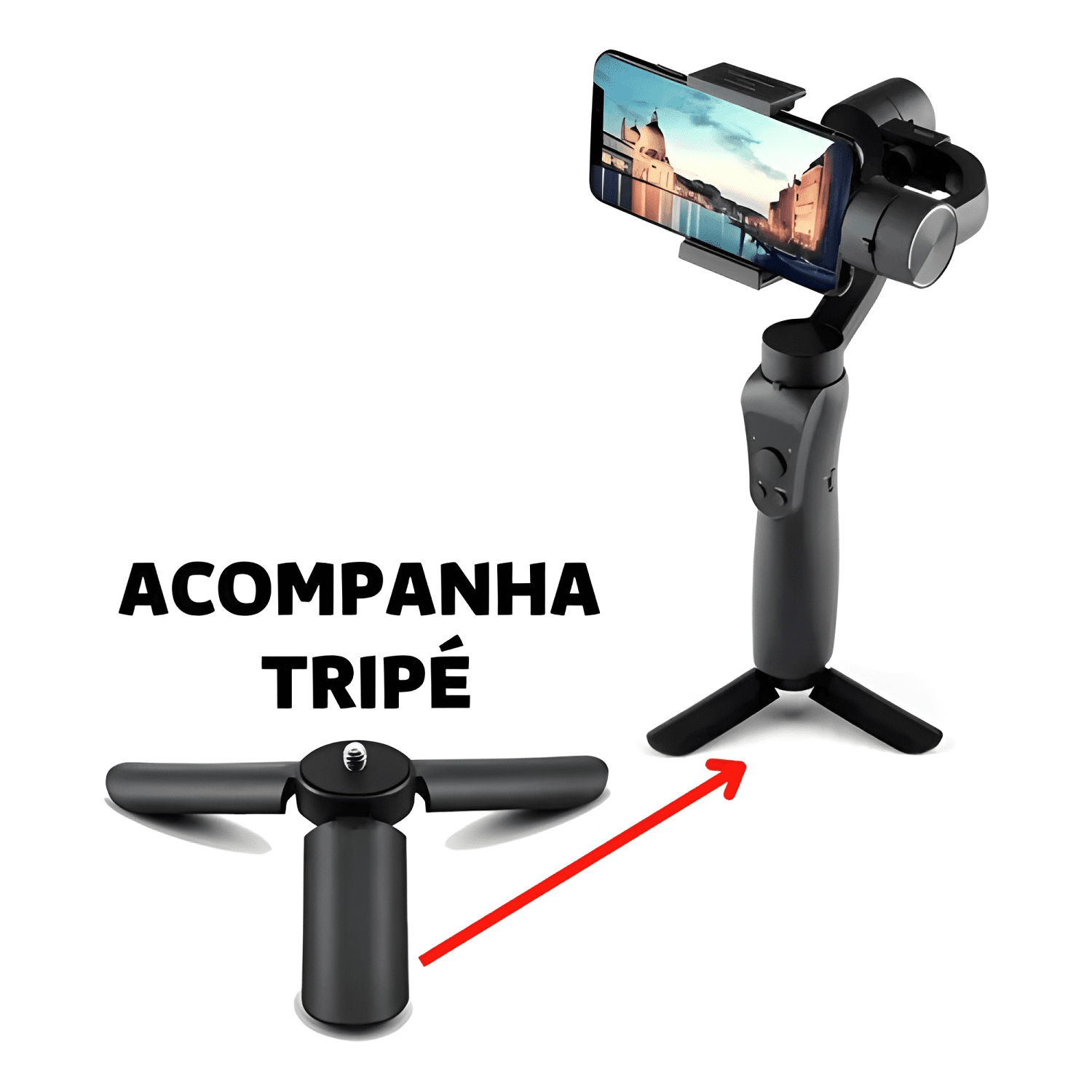 Estabilizador de teléfono celular Gimbal H4 para Negro-2