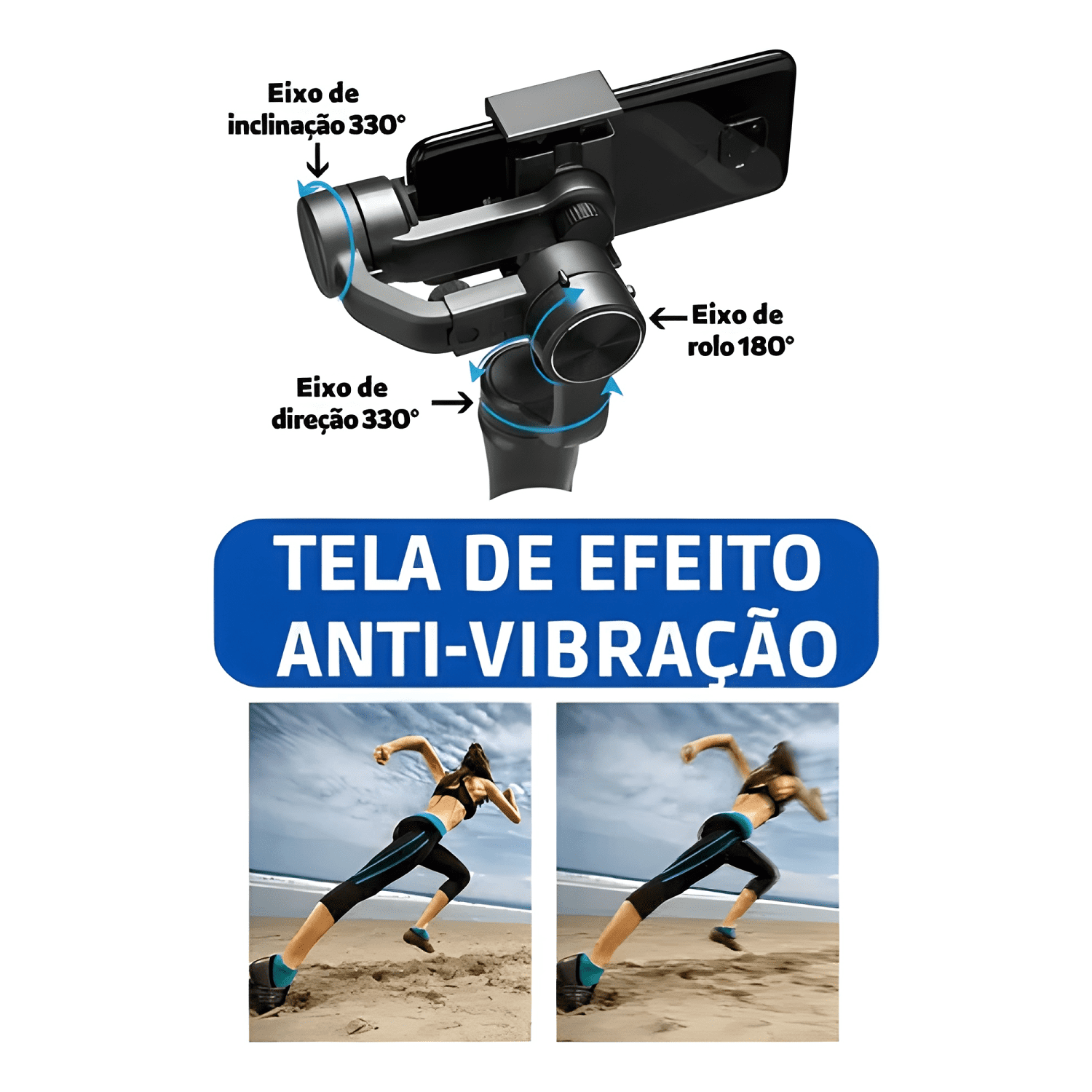 Estabilizador de teléfono celular Gimbal H4 para Negro-3