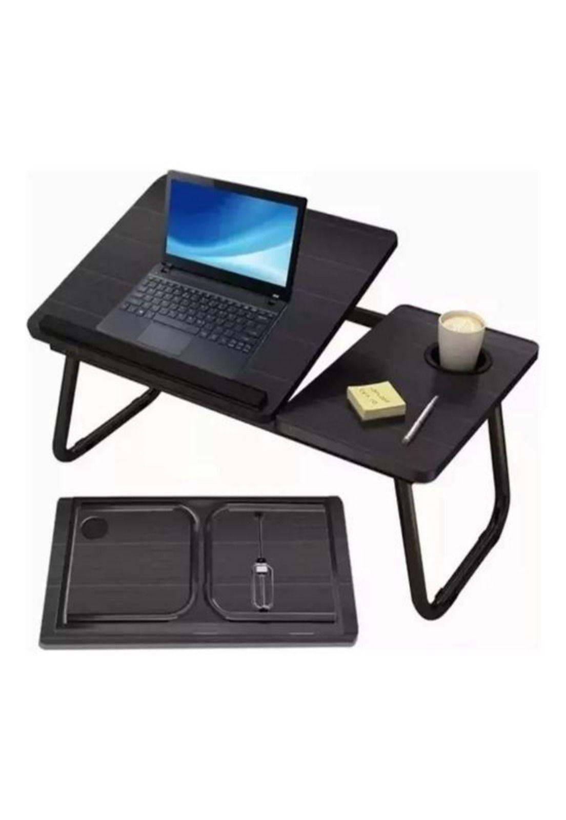 Mesa cama portátil plegable para laptop soporte altura ajustable negro-1