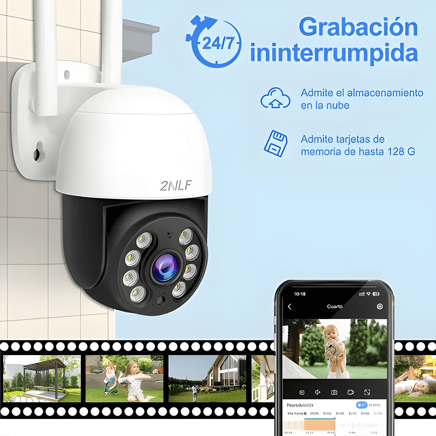 2nlf Cámara de Seguridad Exterior Wifi Ip 360 Plus-4