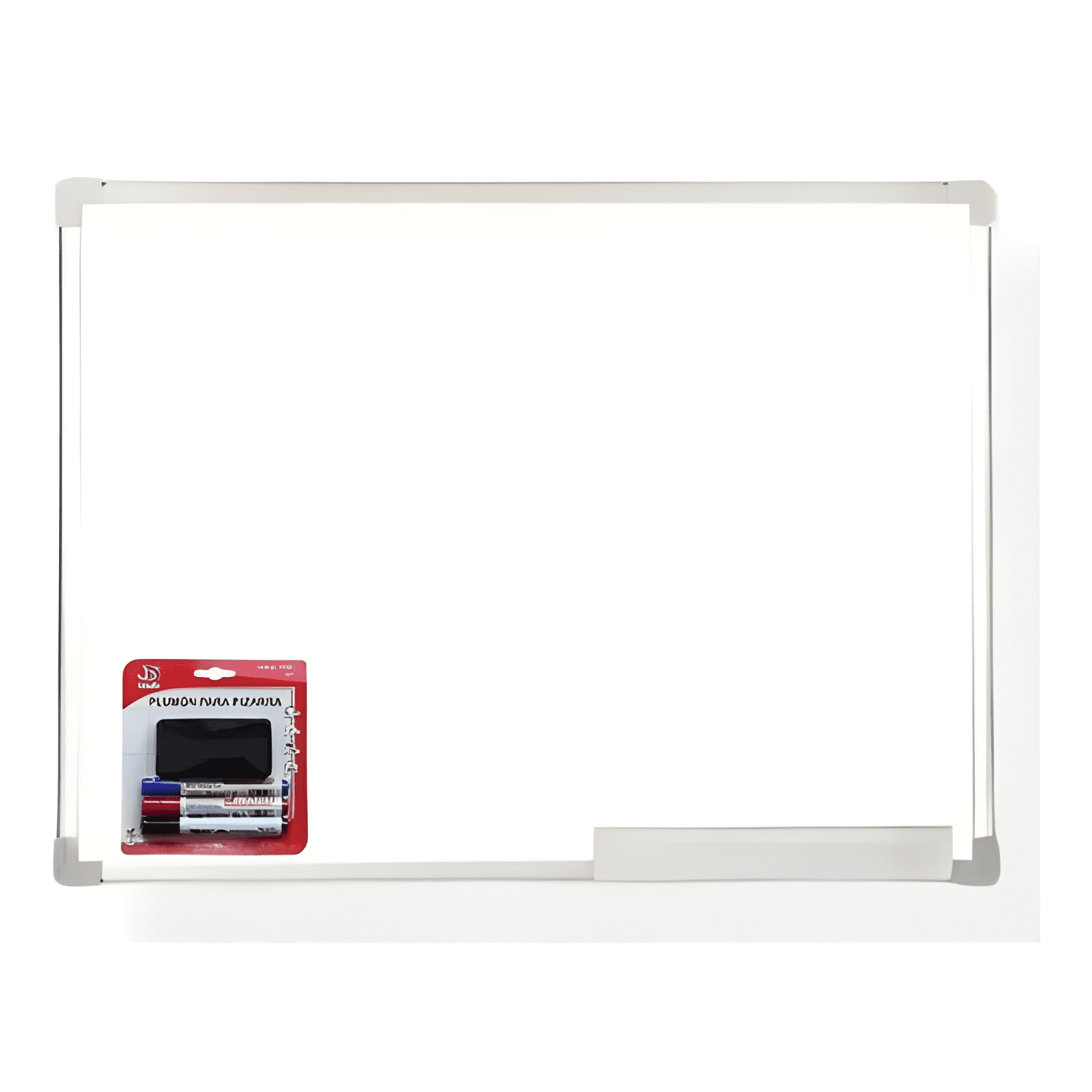 Pizarra acrílica blanca 50x70 + set 3 plumones y borrador-2