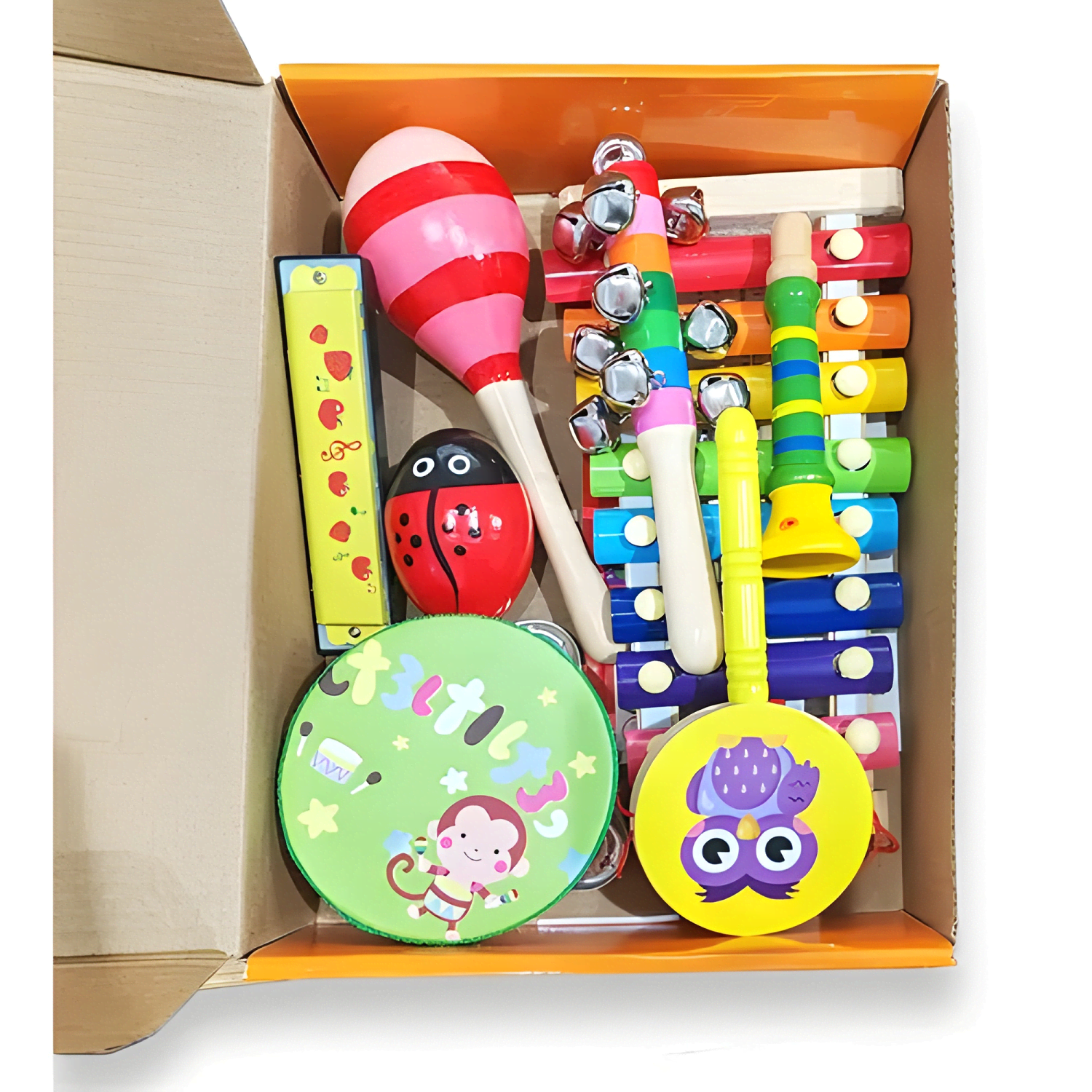 Set 8 instrumento musicales montessori madera Multicolor-1