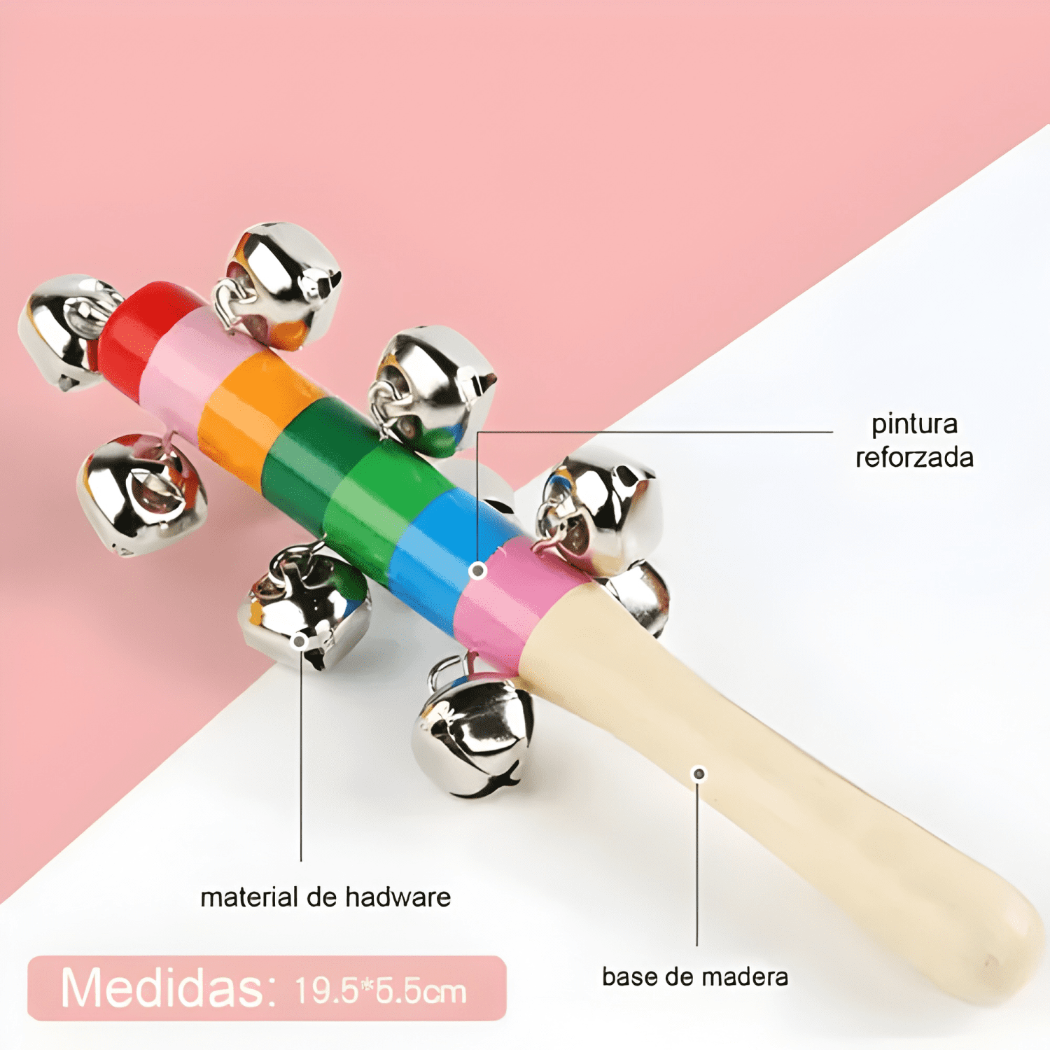 Set 8 instrumento musicales montessori madera Multicolor-3