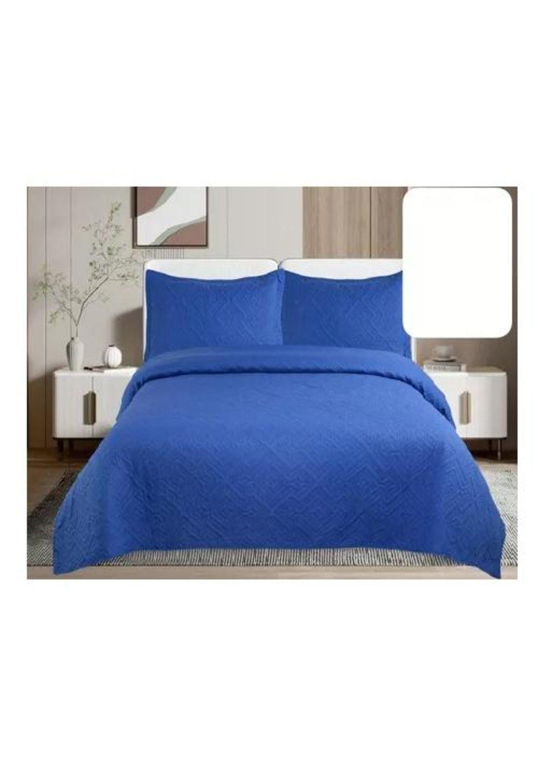 Cubrecama de verano 1.5 plazas + 1 funda cobertor, color azul-0