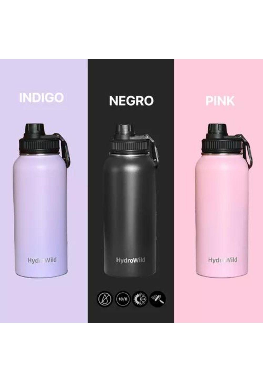 Botella térmica de 1 litro, inoxidable, Hydrowild, 1000 ml, con tapas, color celeste-6