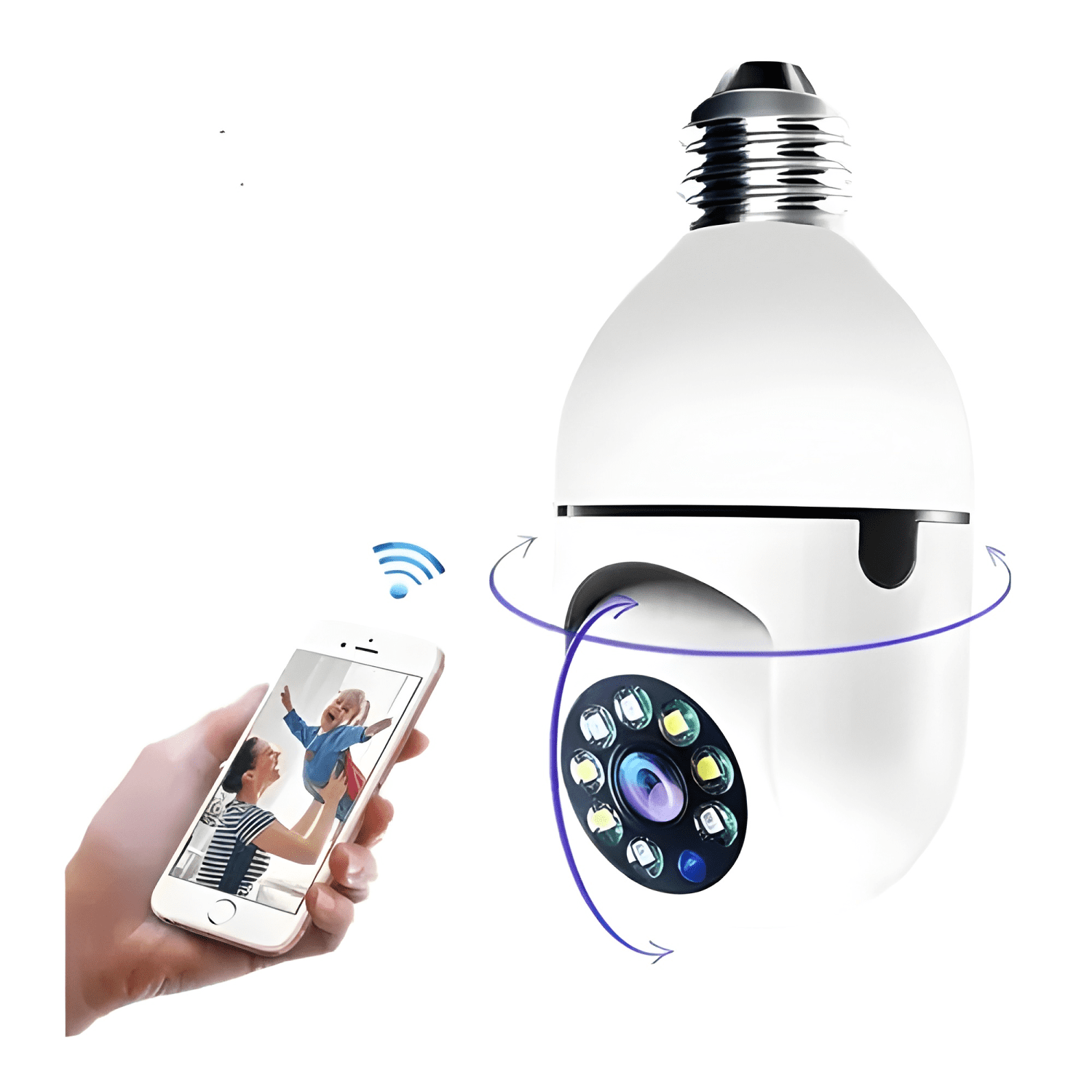 Camara de Seguridad Inalambrica 360° Tipo Ampolleta Max Red-3