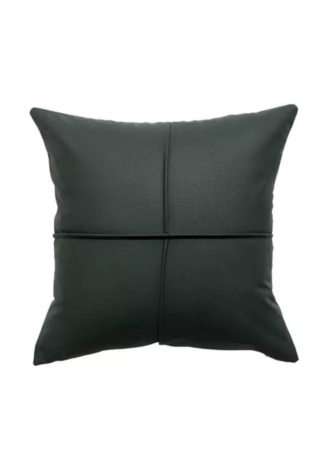 Pack 6 fundas de cojines almohada eco-cuero impermeable 43 cm color verde oscuro-0