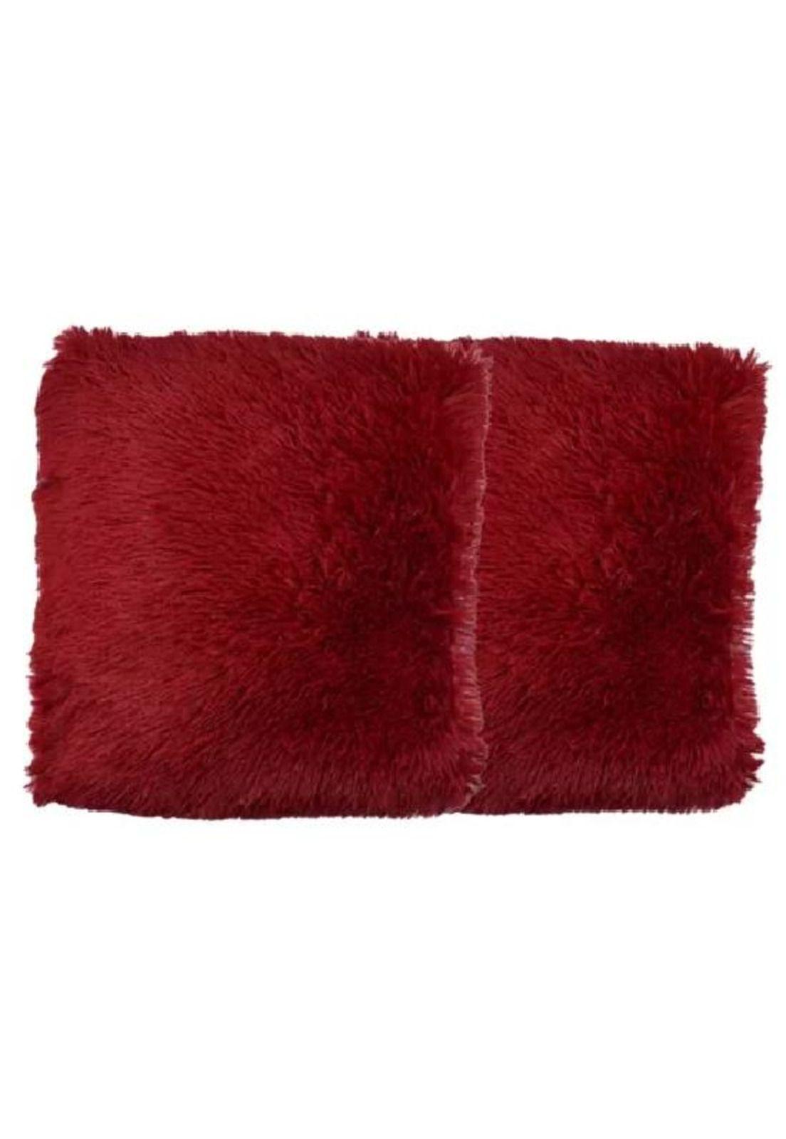Pack 2 funda peluda decorativa color vino-1