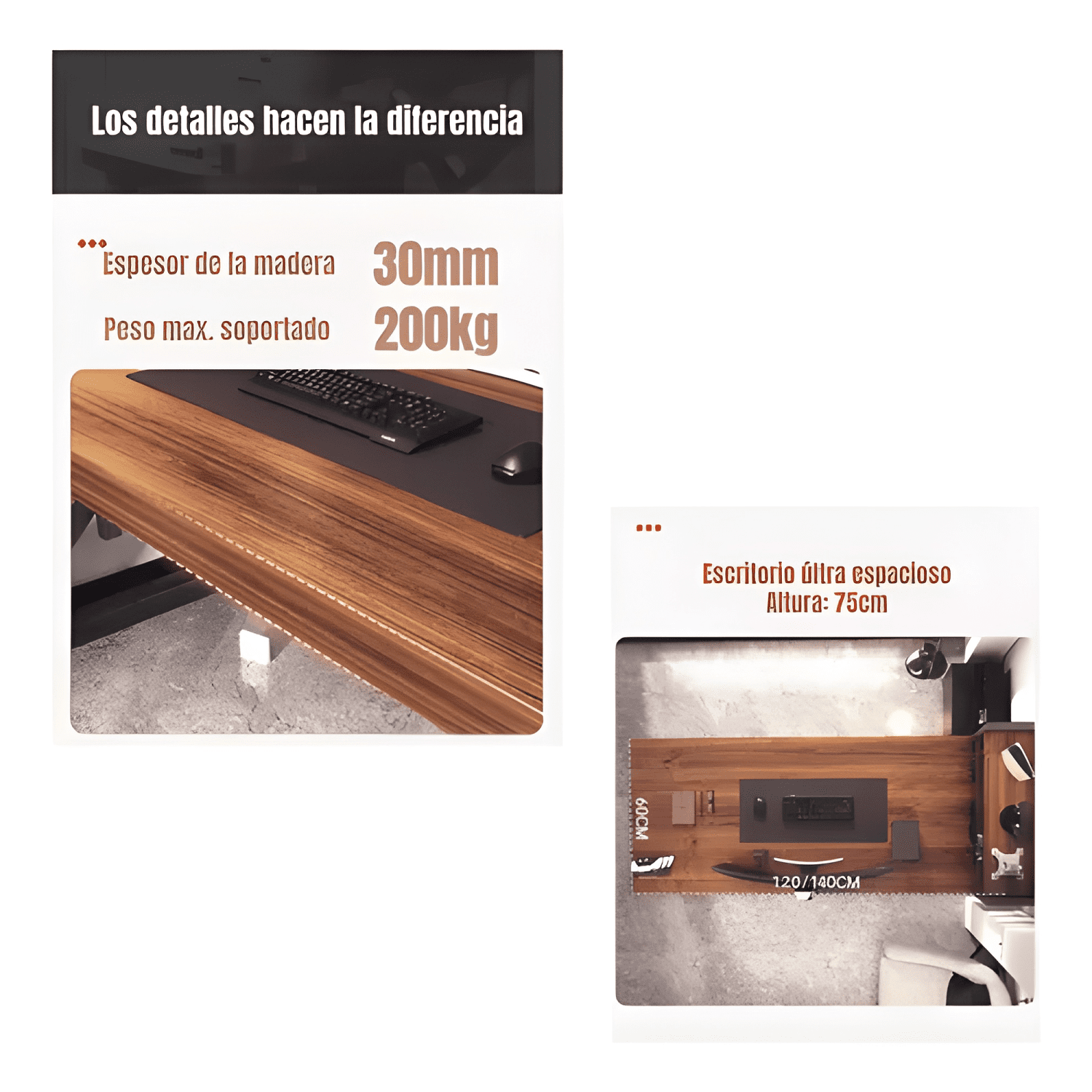 Escritorio mesa comedor gamer 120*60*75cm lubabycas-2