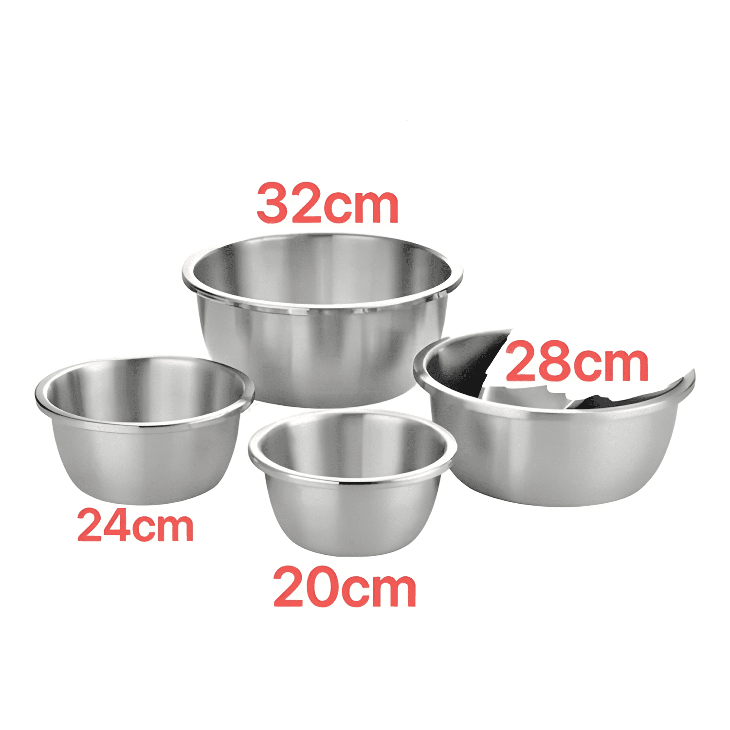 Set de 4 bowls de acero inoxidable para cocina-2