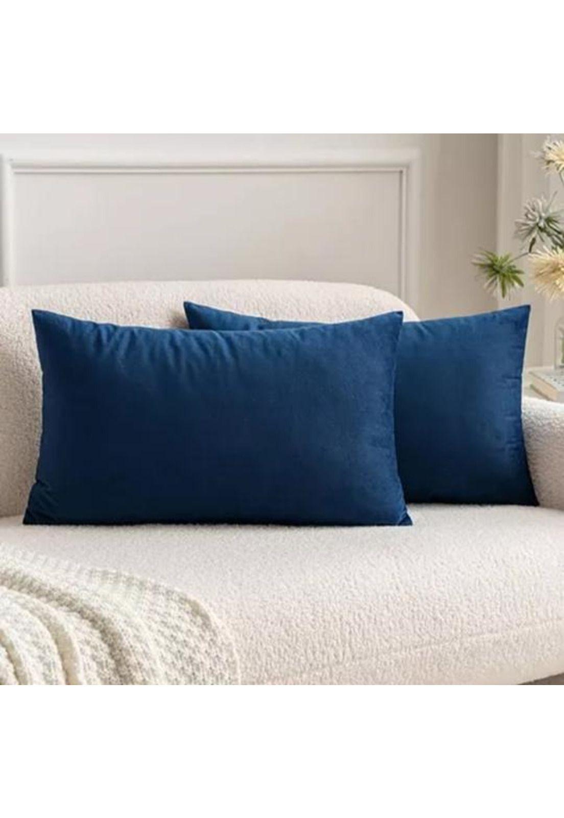 Pack de 2 Fundas Terciopelo Liso 30x50 cm Azul-1