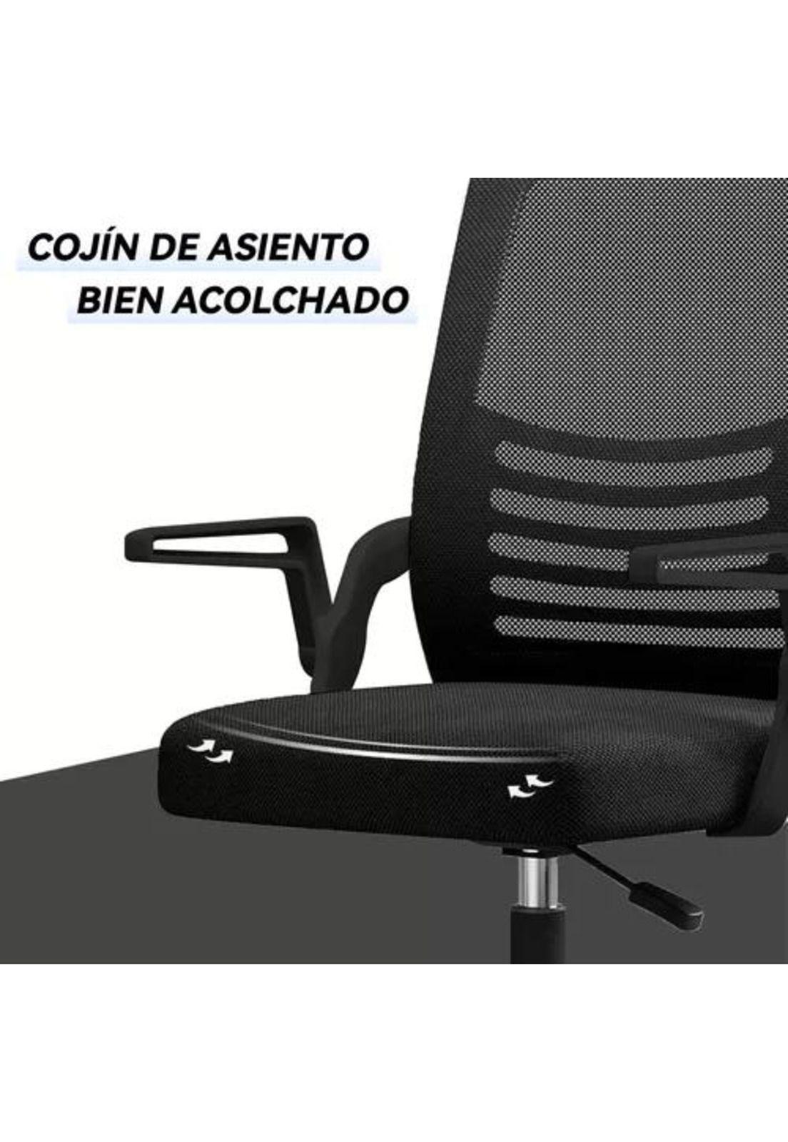 Silla de escritorio Emilia ergonómica acolchada color negro-4
