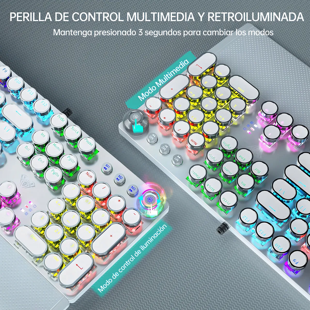 Teclado Aula retroiluminado ergonómico numérico negro-1