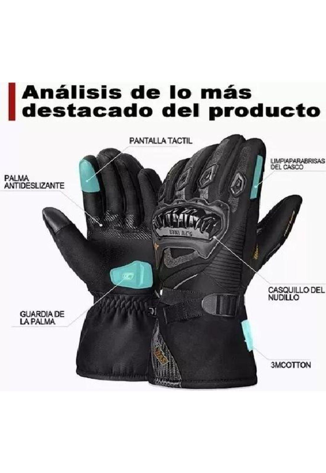 Guantes Moto Armad Gear Touch - Cuero Tela Impermeable Color Rojo Talla L-4