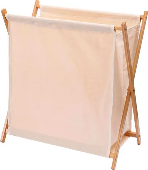 Cesto ropa bambú plegable color beige-1