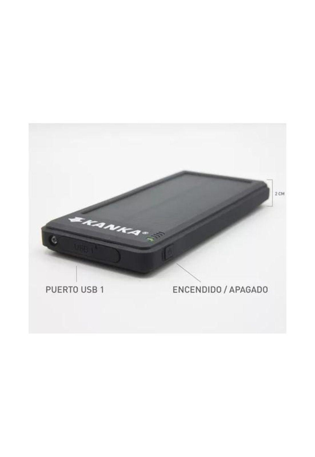 Batería recargable Powerbank 10.000mAh, carga solar, color negro-3