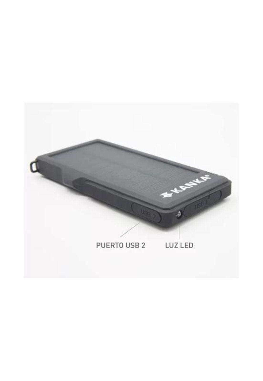 Batería recargable Powerbank 10.000mAh, carga solar, color negro-4