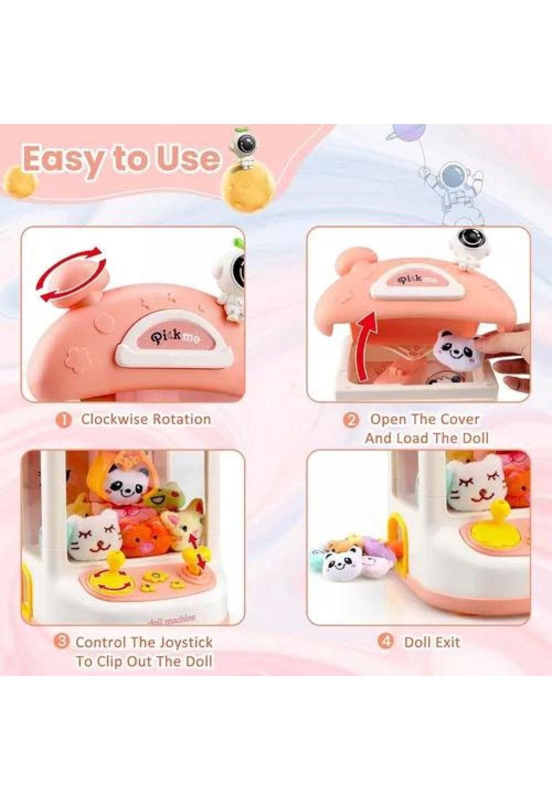 Mini Máquina Agarra - Atrapa Peluches Color Rosado-5