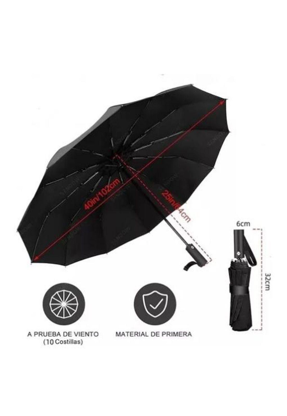 Paraguas sombrilla automático uv plegable luz led negro-4