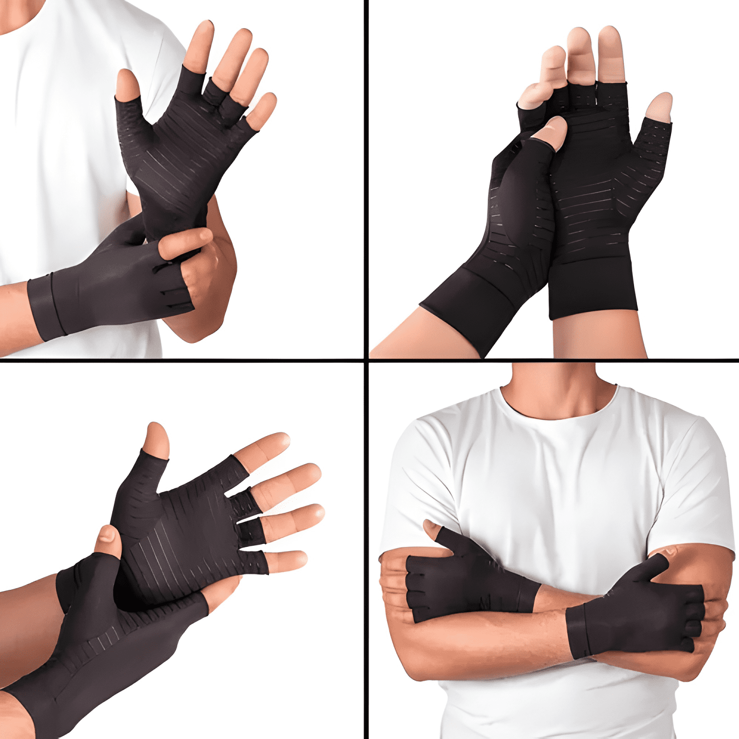 Guantes de cobre de compresión para aliviar el dolor #2-3