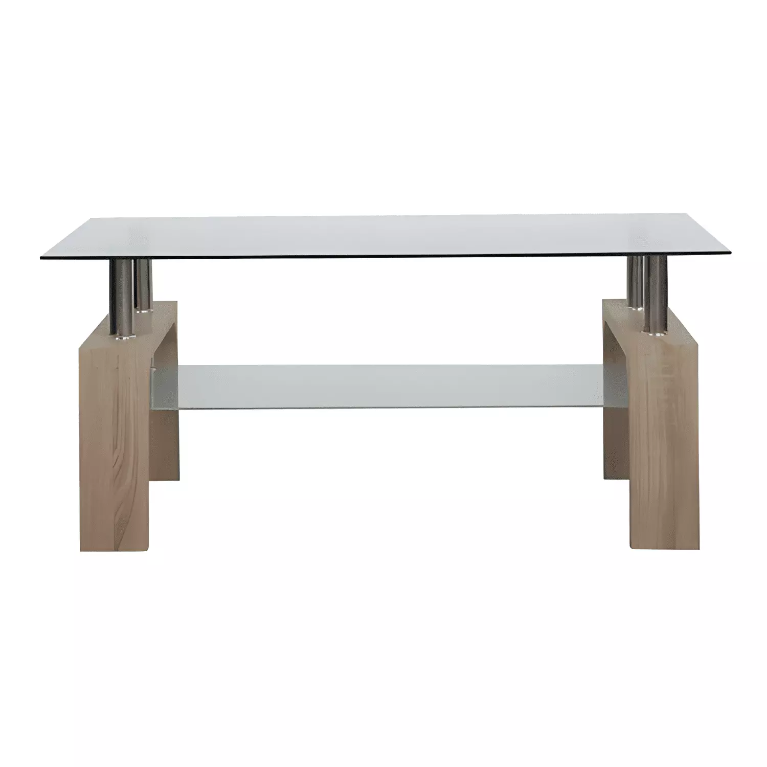 Mesa De Centro De Vidrio Rectangular 100cm Marrón claro-1