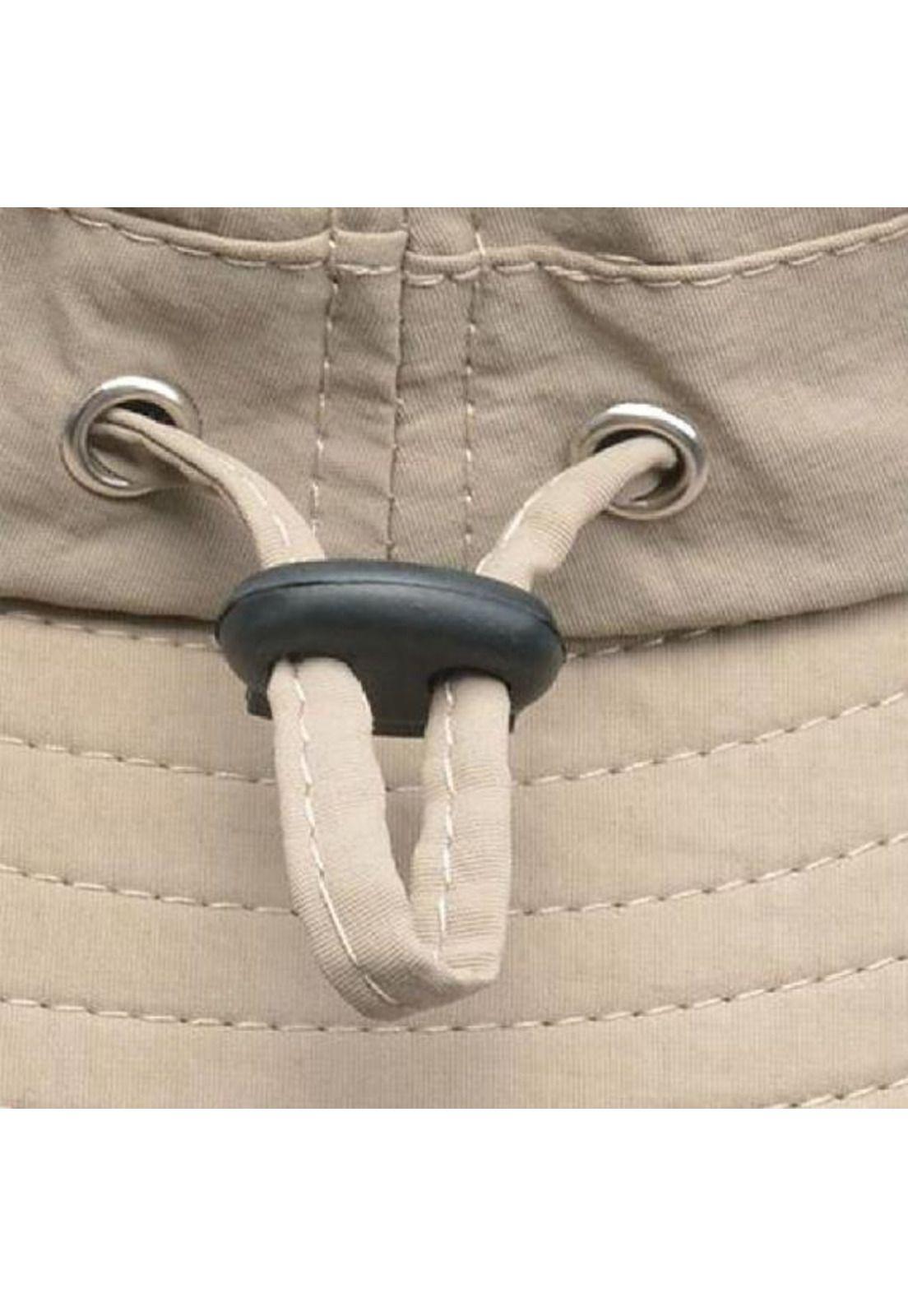 Sombrero Pescador Trekking Cordon Ajustable Impermeable Beige-2
