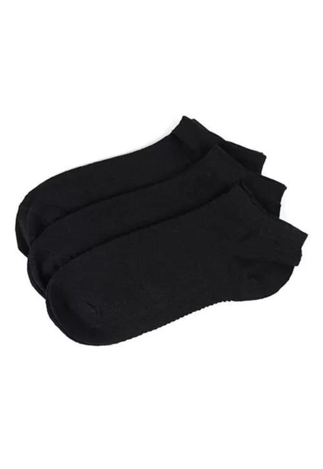 Pack de 12 pares de calcetines de bambú deportivos tobilleras, color negro, talla 39-45-0