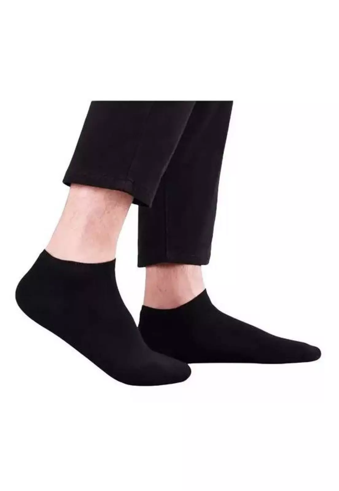 Pack de 12 pares de calcetines de bambú deportivos tobilleras, color negro, talla 39-45-1