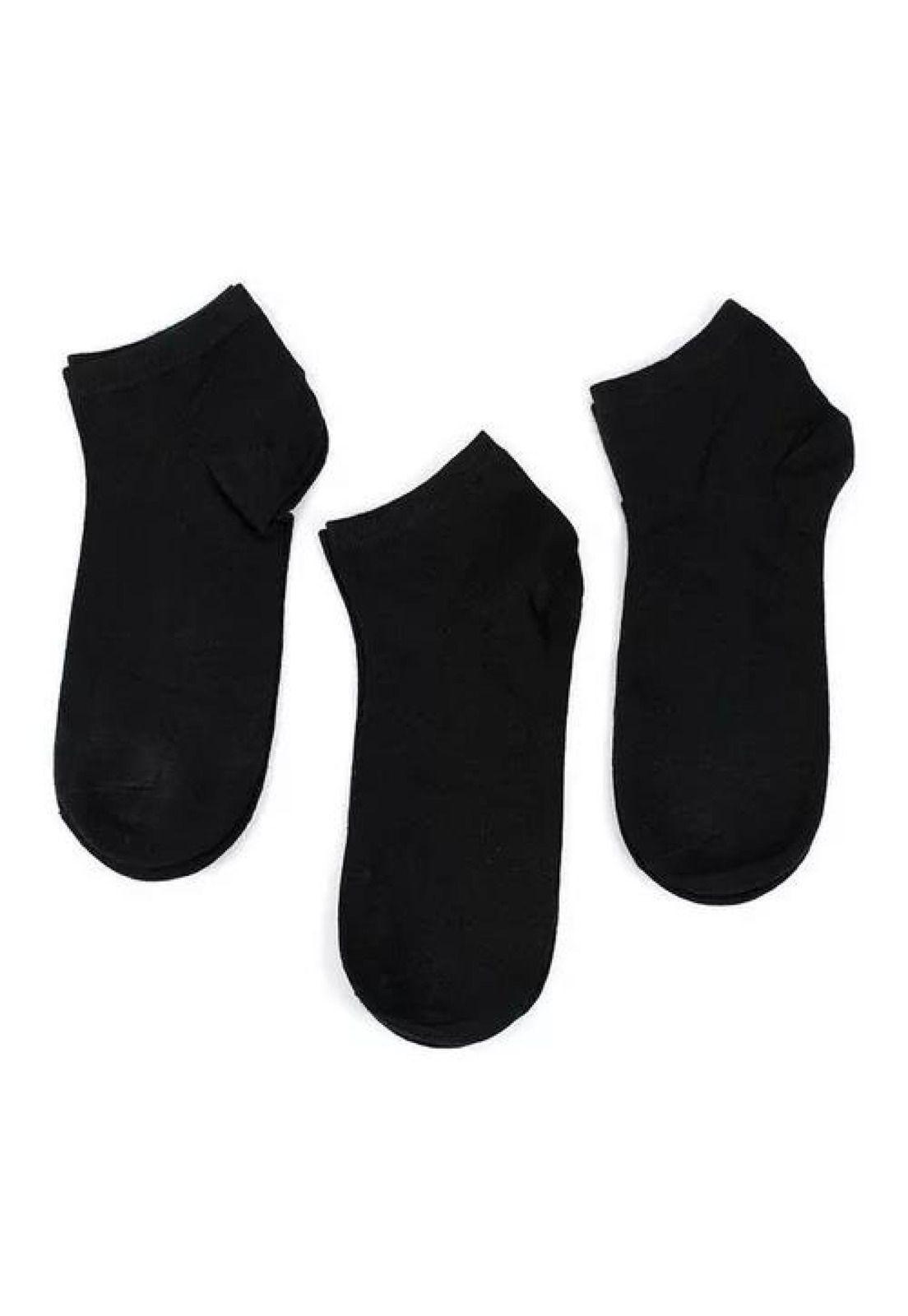Pack de 12 pares de calcetines de bambú deportivos tobilleras, color negro, talla 39-45-3