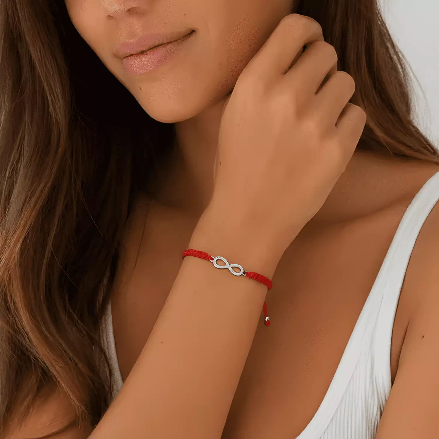 Pulsera hilo infinito plata 925 protección amor mujer-3