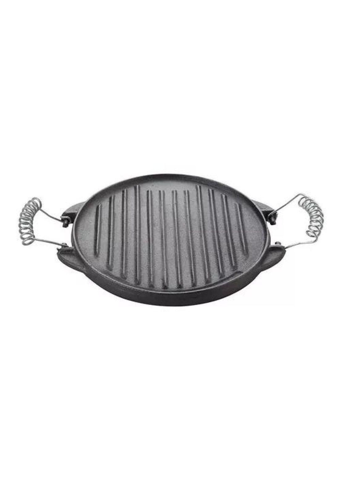 Plancha churrasquera reversible de 25 cm, hierro fundido-0