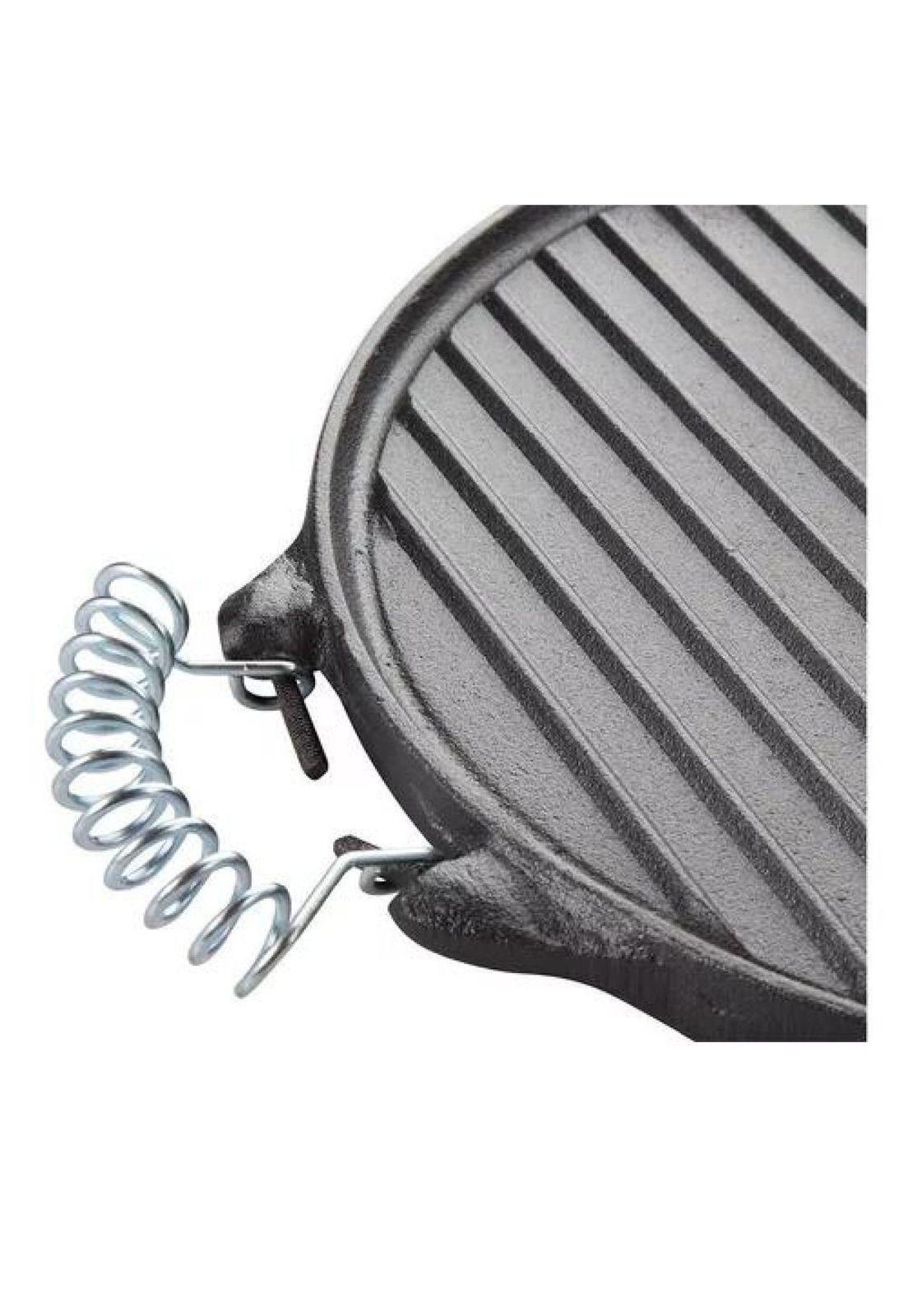 Plancha churrasquera reversible de 25 cm, hierro fundido-2