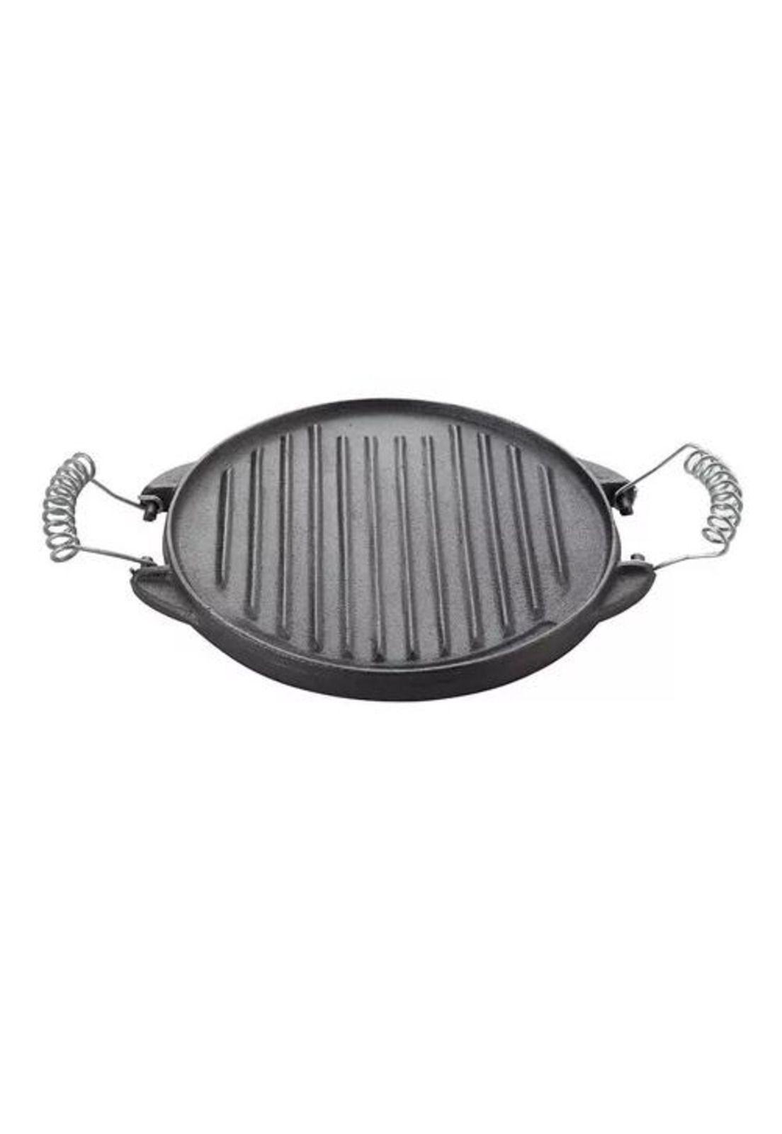 Plancha churrasquera reversible de 25 cm, hierro fundido-3