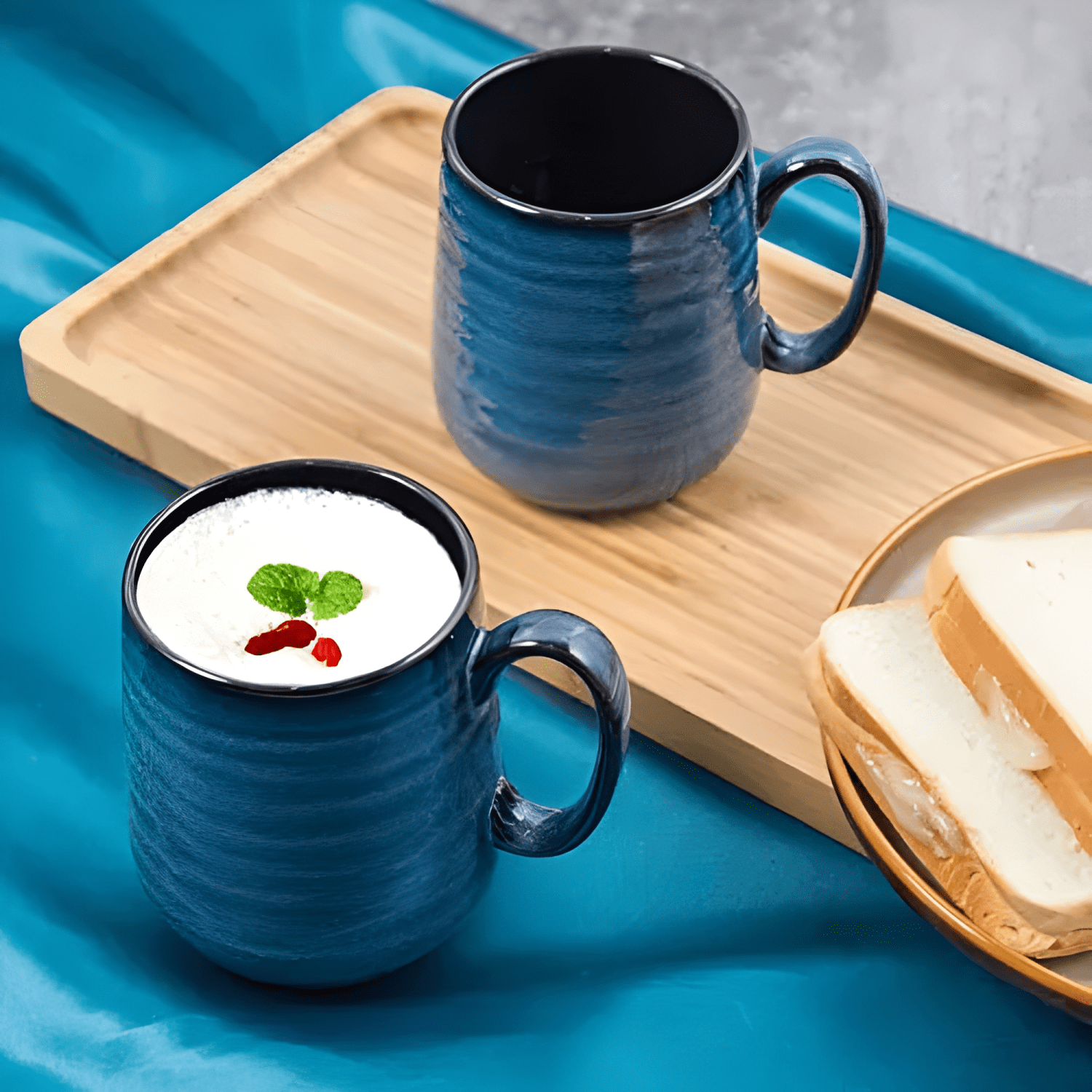 Set 4 tazas porcelana 450 ML con asa para y té hasen... Café-1
