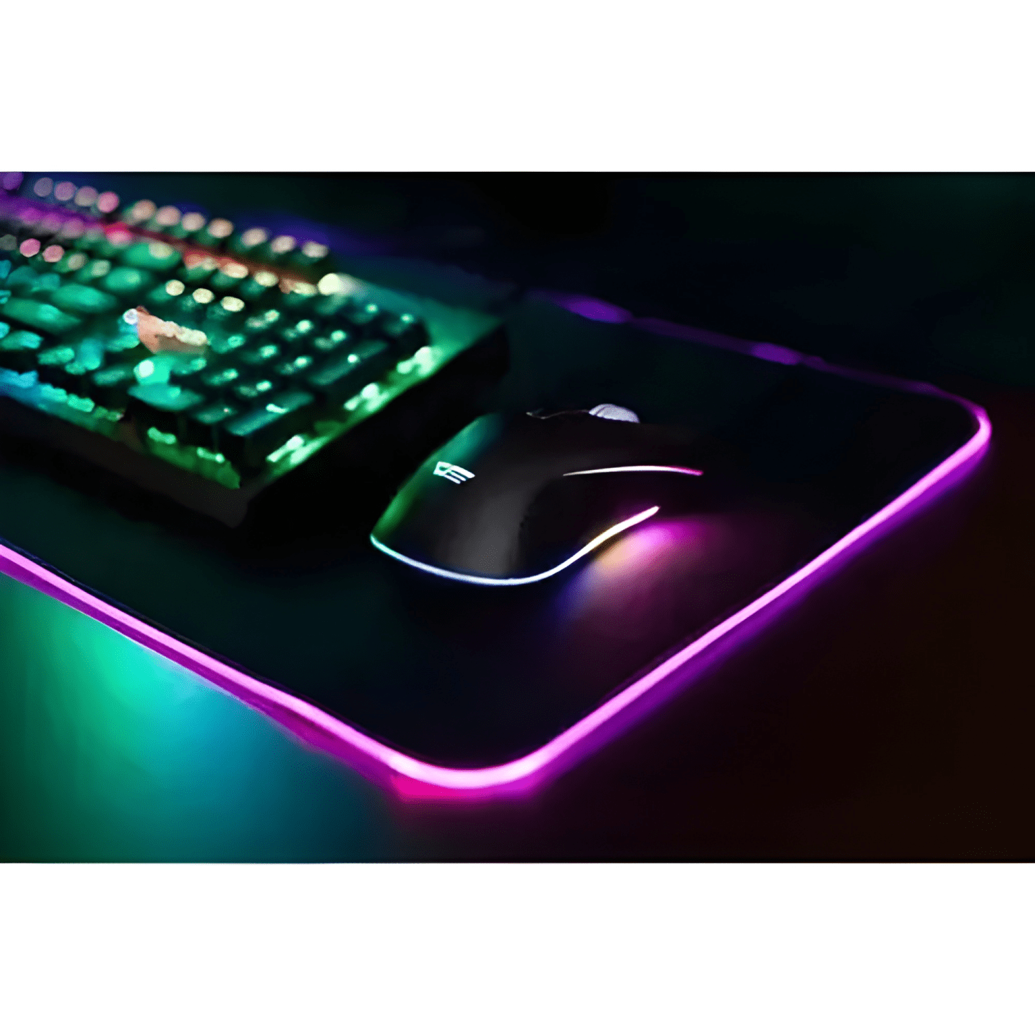 Mouse Pad Gamer Antideslizante Luz Led Xl Excelente Negro-4