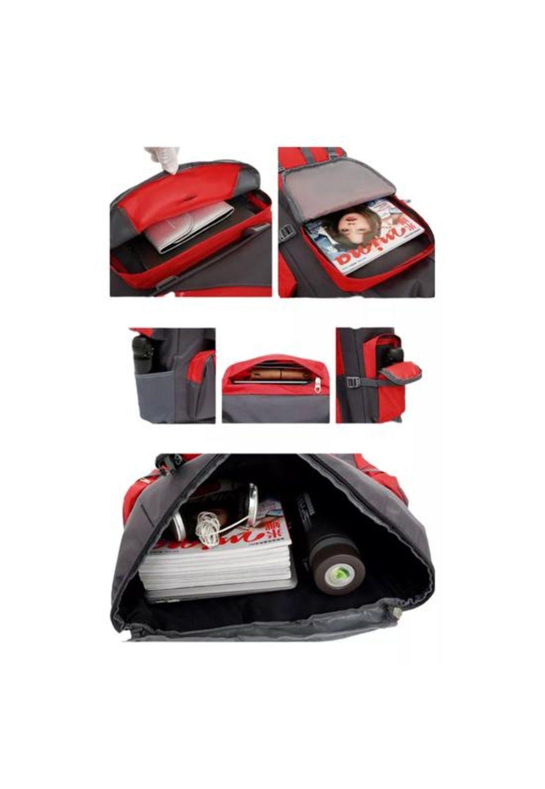 Mochila impermeable de 90L color rojo-2